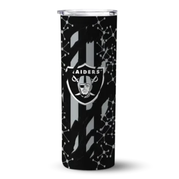 Las Vegas Raiders Skinny Tumbler - Customized Star Pop Black