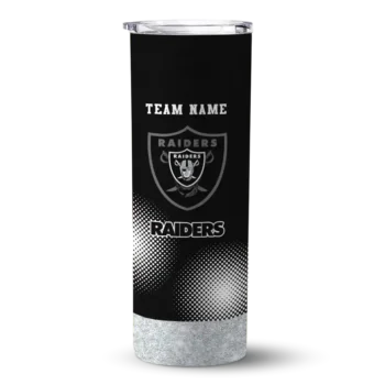 Las Vegas Raiders Skinny Tumbler - Customized Starburst Tiles Black