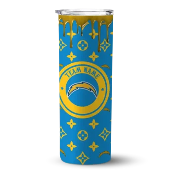 Los Angeles Chargers Skinny Tumbler - Customized Camo Streak Blue