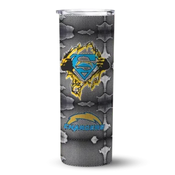 Los Angeles Chargers Skinny Tumbler - Customized Chevron V Blue Gray