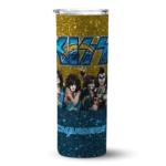customized-los-angeles-chargers-kiss-band-gold-skinny-tumbler-best-selling.webp