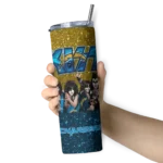 customized-los-angeles-chargers-kiss-band-gold-skinny-tumbler-best-selling.webp