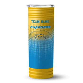 Los Angeles Chargers Skinny Tumbler - Customized Swirl Texture Blue