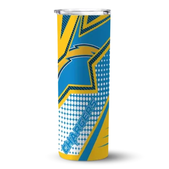 Los Angeles Chargers Skinny Tumbler - Customized Web Stripes Blue White