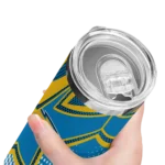 customized-los-angeles-chargers-web-stripes-blue-white-skinny-tumbler-best-selling.webp
