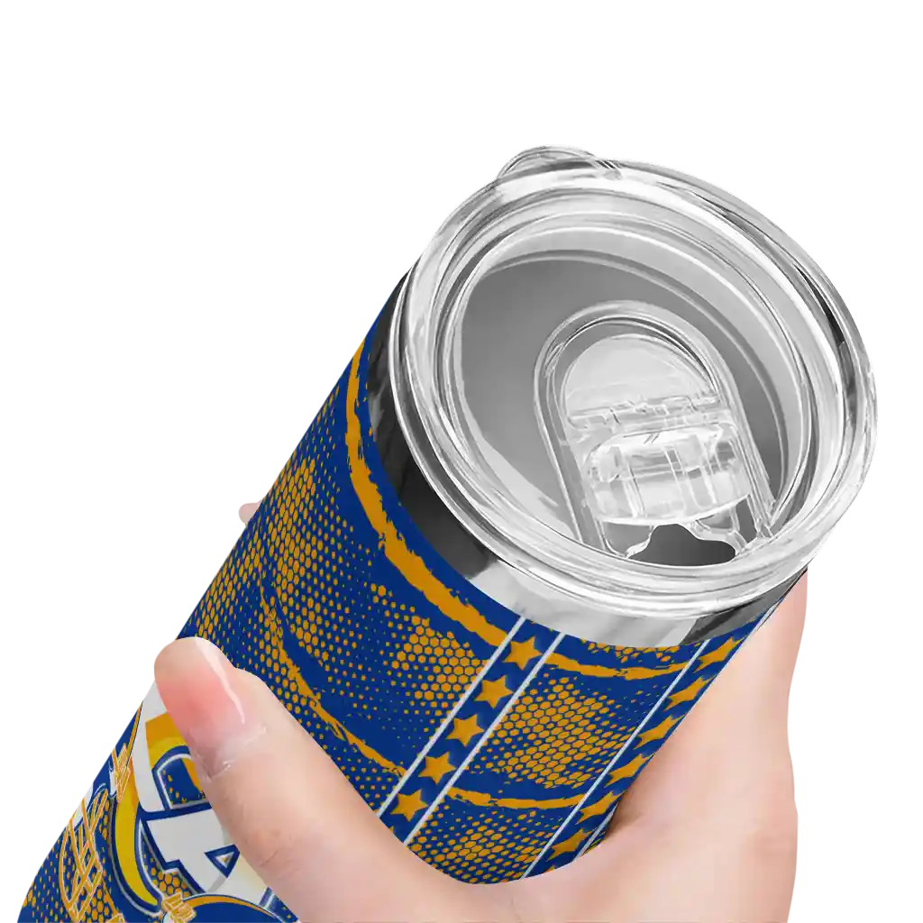 customized-los-angeles-rams-chevron-patch-blue-skinny-tumbler-high-quality.webp