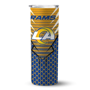 Los Angeles Rams Skinny Tumbler - Customized Chevron Stripes Blue
