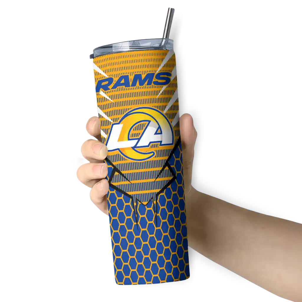 customized-los-angeles-rams-chevron-stripes-blue-skinny-tumbler-premium-grade.webp