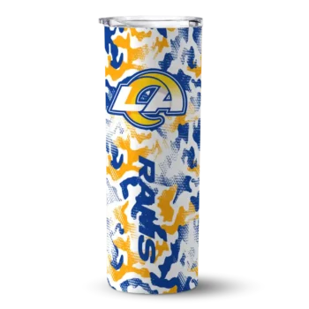 Los Angeles Rams Skinny Tumbler - Customized Claw Marks Blue White