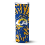 customized-los-angeles-rams-metallic-grid-blue-skinny-tumbler-best-selling.webp