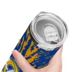 customized-los-angeles-rams-metallic-grid-blue-skinny-tumbler-best-selling.webp