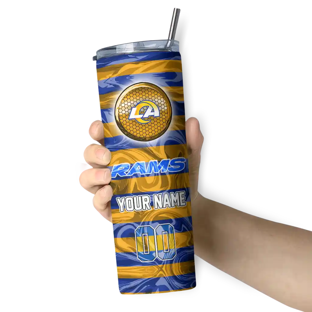 customized-los-angeles-rams-patterned-waves-blue-skinny-tumbler-premium-grade.webp