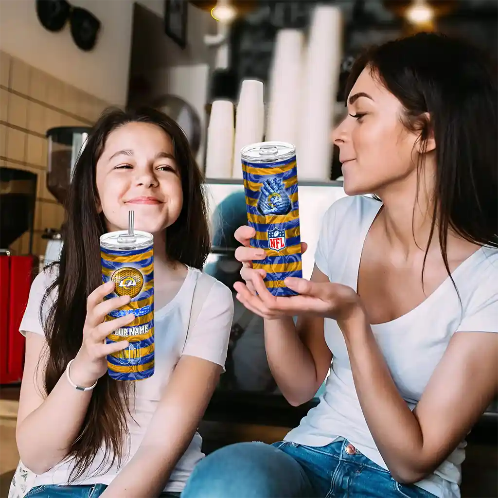 customized-los-angeles-rams-patterned-waves-blue-skinny-tumbler-trendy.webp