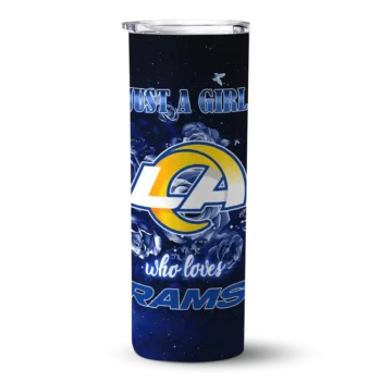 Los Angeles Rams Skinny Tumbler - Customized Rose Romance Blue Black