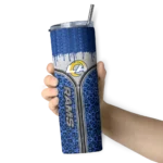 customized-los-angeles-rams-sparkle-drip-blue-skinny-tumbler-best-selling.webp