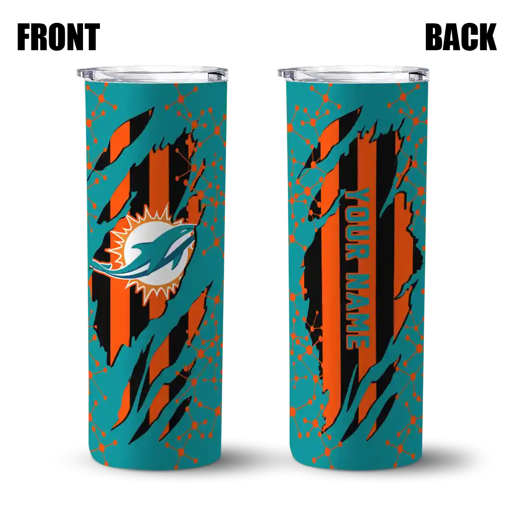 customized-miami-dolphins-star-pop-aqua-black-skinny-tumbler-fashion-forward.webp