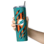 customized-miami-dolphins-star-pop-aqua-black-skinny-tumbler-best-selling.webp