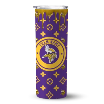 Minnesota Vikings Skinny Tumbler - Customized Camo Streak Purple