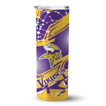 Minnesota Vikings Skinny Tumbler - Customized Helmet Clash Purple