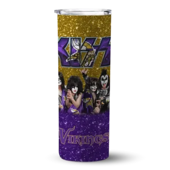 Minnesota Vikings Skinny Tumbler - Customized Kiss Band Gold