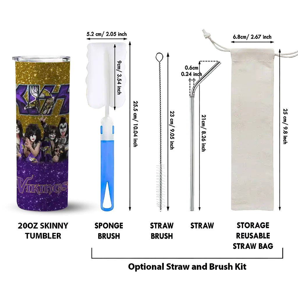 customized-minnesota-vikings-kiss-band-gold-skinny-tumbler-new-arrival.webp