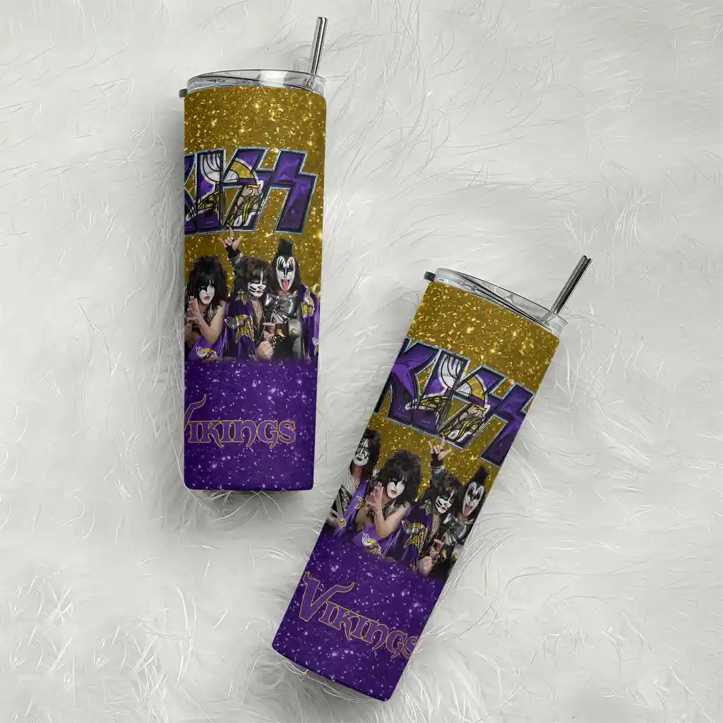 customized-minnesota-vikings-kiss-band-gold-skinny-tumbler-top-rated.webp