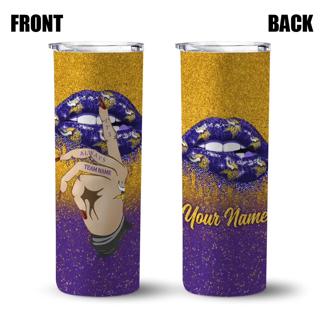 customized-minnesota-vikings-sparkle-lips-purple-skinny-tumbler-fashion-forward.webp
