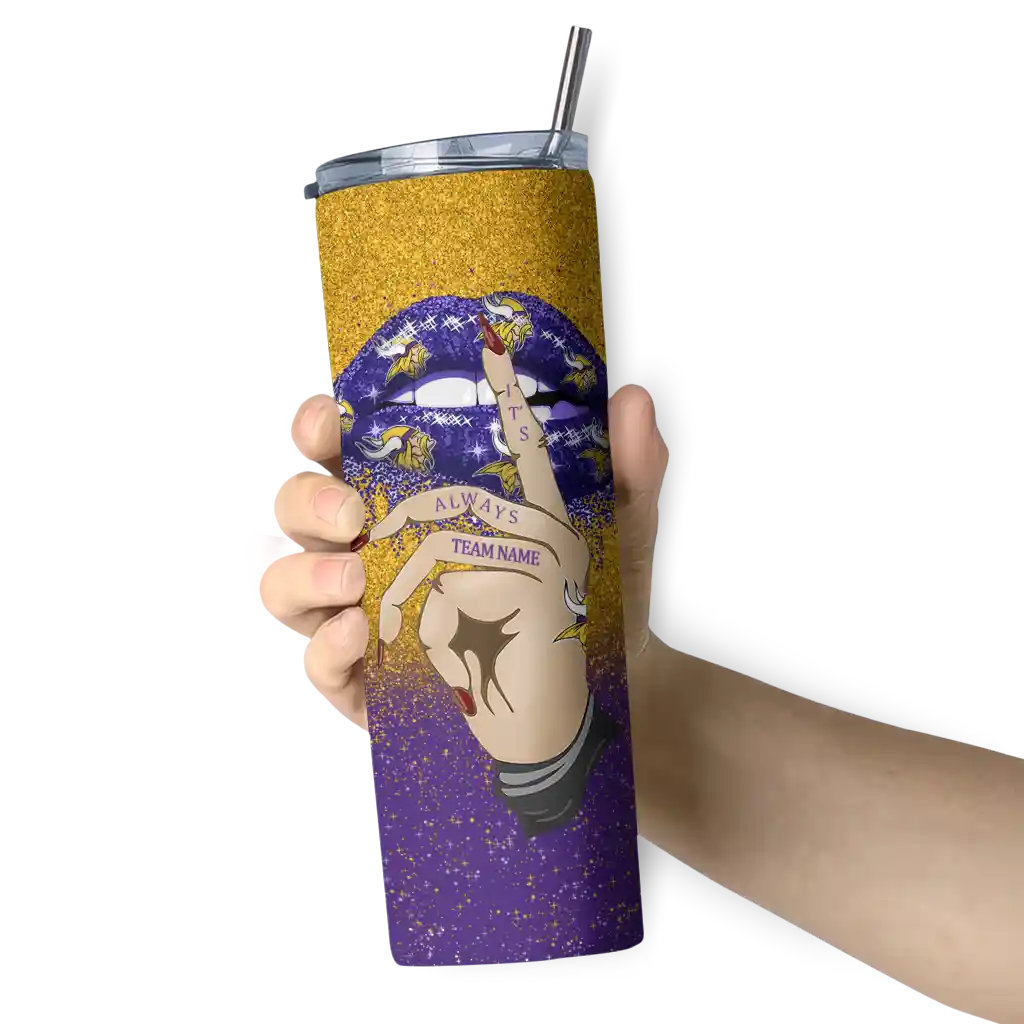 customized-minnesota-vikings-sparkle-lips-purple-skinny-tumbler-premium-grade.webp