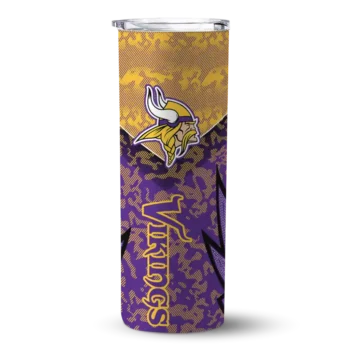 Minnesota Vikings Skinny Tumbler - Customized Spiral Burst Print Purple