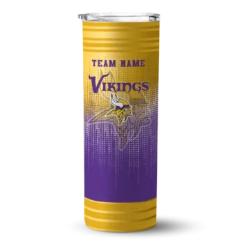Minnesota Vikings Skinny Tumbler - Customized Swirl Texture Purple