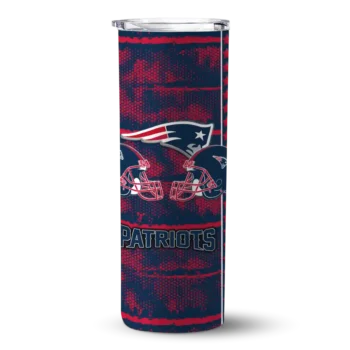 New England Patriots Skinny Tumbler - Customized Chevron Patch Blue