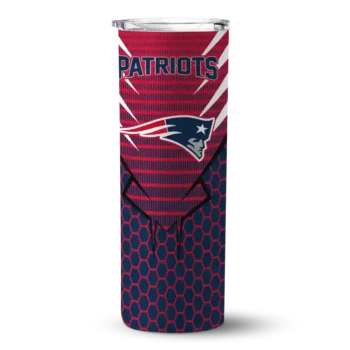 New England Patriots Skinny Tumbler - Customized Chevron Stripes Blue
