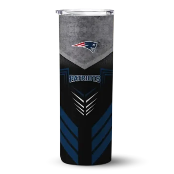 New England Patriots Skinny Tumbler - Customized Hexagon Honeycomb Blue Black