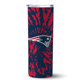 New England Patriots Skinny Tumbler - Customized Metallic Grid Blue