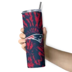 customized-new-england-patriots-metallic-grid-blue-skinny-tumbler-best-selling.webp