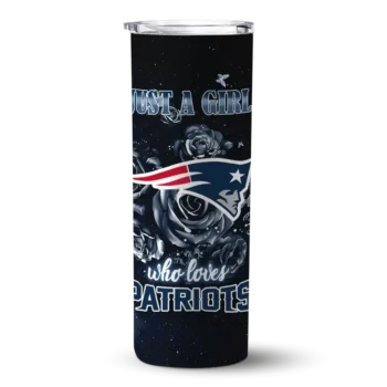 New England Patriots Skinny Tumbler - Customized Rose Romance Blue Black