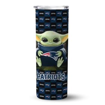 New England Patriots Skinny Tumbler - Customized Yoda Cozy Blue Black