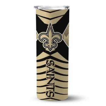New Orleans Saints Skinny Tumbler - Customized Camo Texture Gold