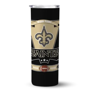 New Orleans Saints Skinny Tumbler - Customized Helmet Belt Gold Black