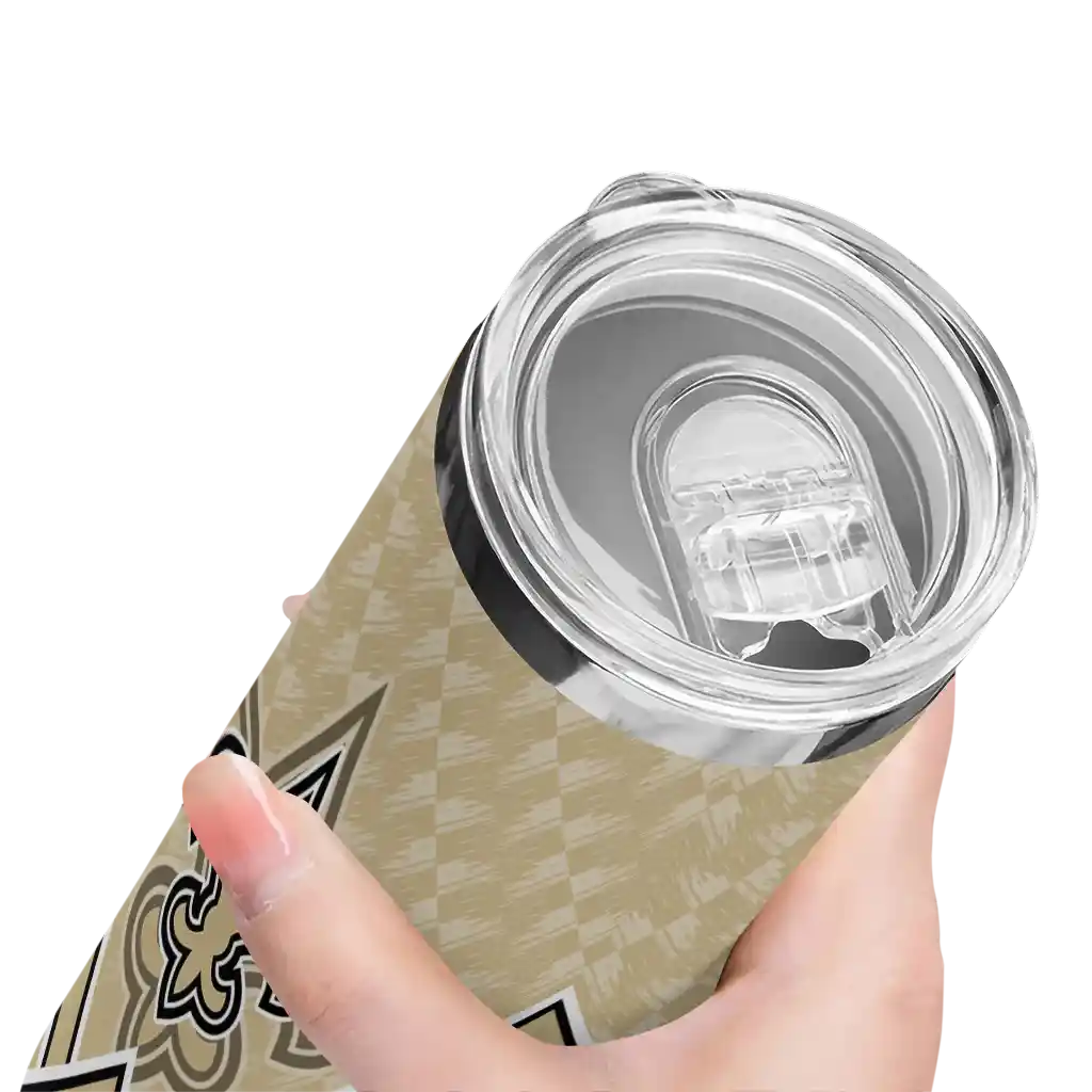 customized-new-orleans-saints-monogram-burst-gold-white-skinny-tumbler-high-quality.webp