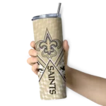 customized-new-orleans-saints-monogram-burst-gold-white-skinny-tumbler-best-selling.webp
