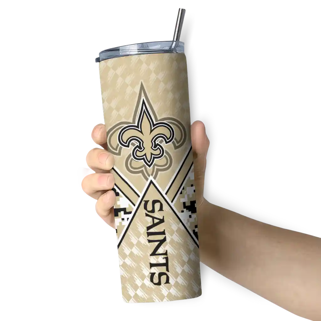 customized-new-orleans-saints-monogram-burst-gold-white-skinny-tumbler-premium-grade.webp
