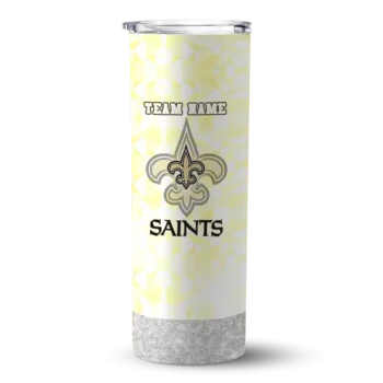 New Orleans Saints Skinny Tumbler - Customized Starburst Tiles Gold