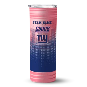 New York Giants Skinny Tumbler - Customized Swirl Texture Blue