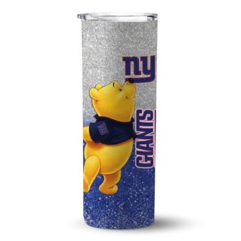 New York Giants Skinny Tumbler - Customized Winnie the Pooh Blue Gray