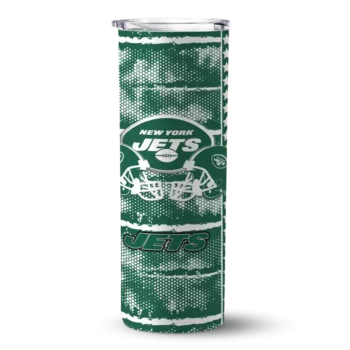 New York Jets Skinny Tumbler - Customized Chevron Patch Green