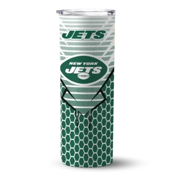 New York Jets Skinny Tumbler - Customized Chevron Stripes Green