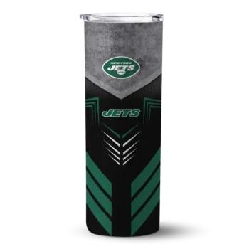New York Jets Skinny Tumbler - Customized Hexagon Honeycomb Green Black