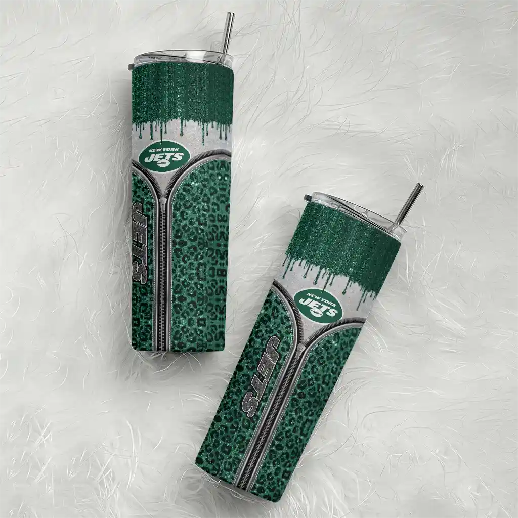 customized-new-york-jets-sparkle-drip-green-skinny-tumbler-top-rated.webp