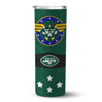 New York Jets Skinny Tumbler - Customized Star Cluster Green